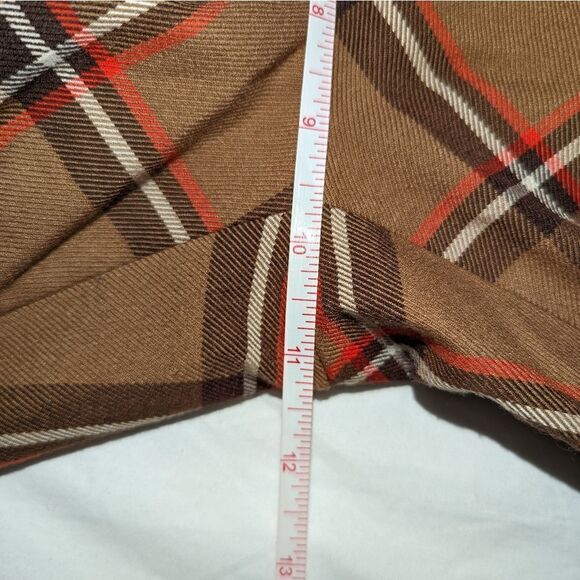 H&M Beige Neutrals Plaid Stretchy Casual Trouser Pants Size 6 - Picture 8 of 12